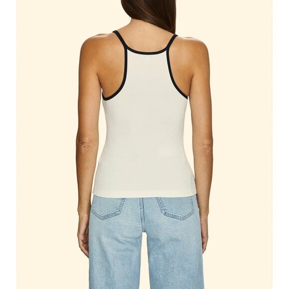 PISTOLA NWT PALOMA SCOOP NECK LE BLANC WITH NOIR RAYON RIB TANK. SIZE S - Picture 3 of 11